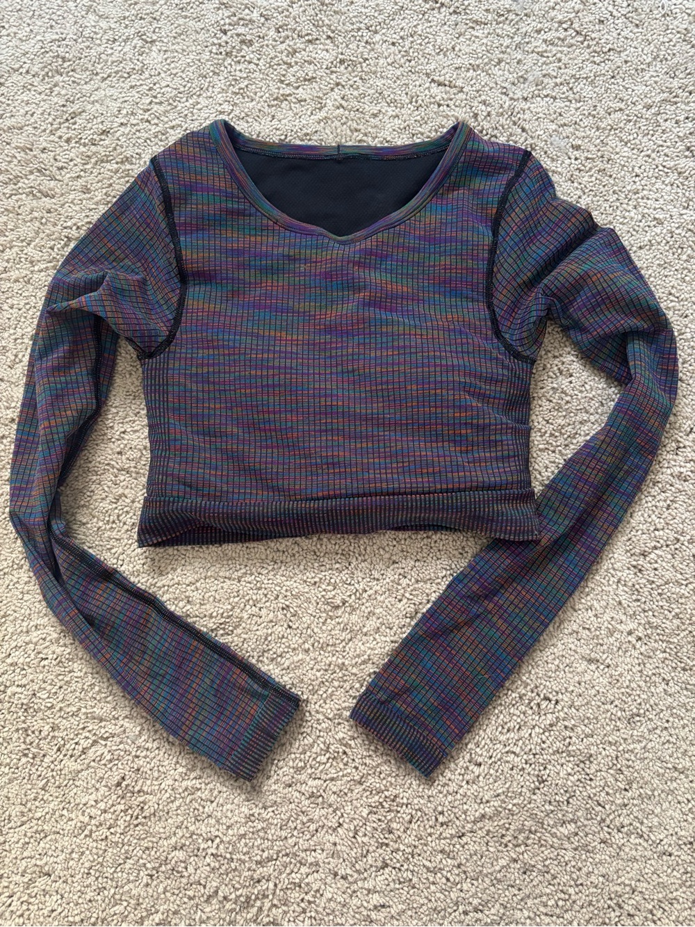 lululemon athletica Multicolor Long-Sleeve Cropped Top
